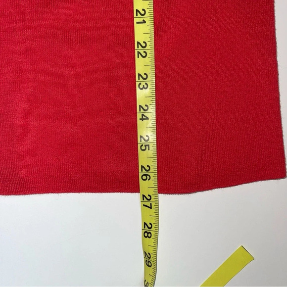Banana Republic V-neck Sweater Bright Red Fitted Pullover Cozy Large Women’s - Picture 7 of 9